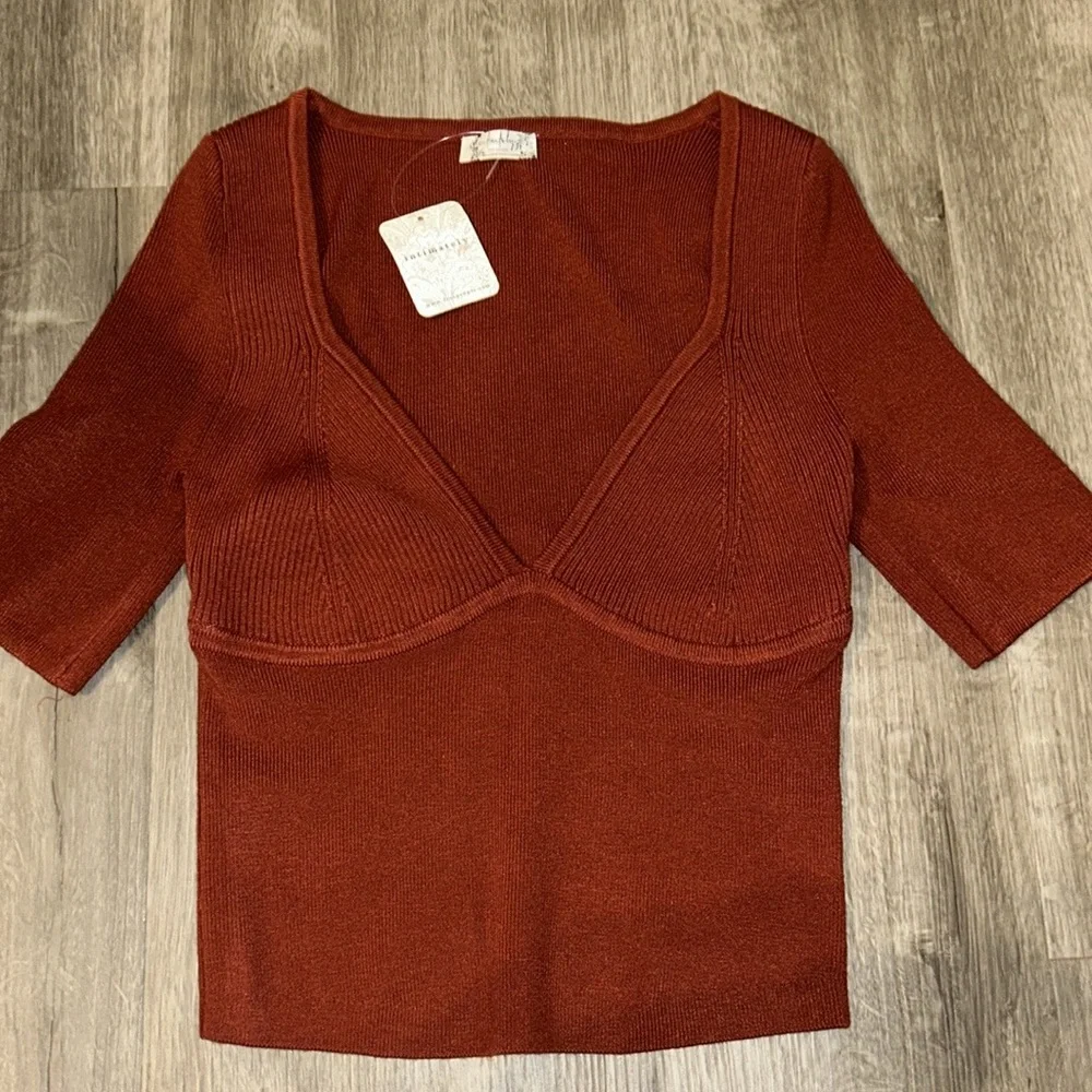 Free people Teagan Swit Short sleeve sweater shirts